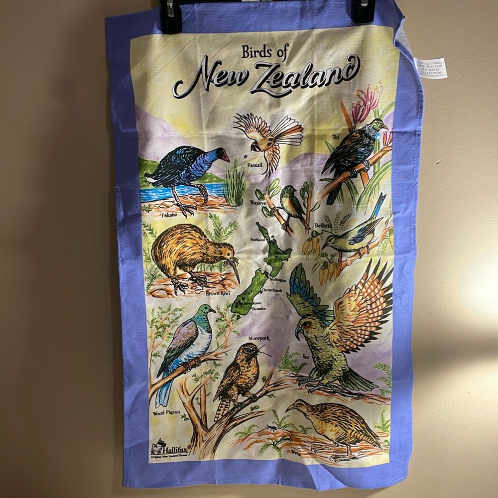 Vintage Birds of New Zealand Tea Towel - Picture 1 of 6